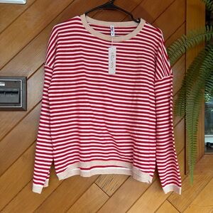 EPretty Red and white Striped Sweater
